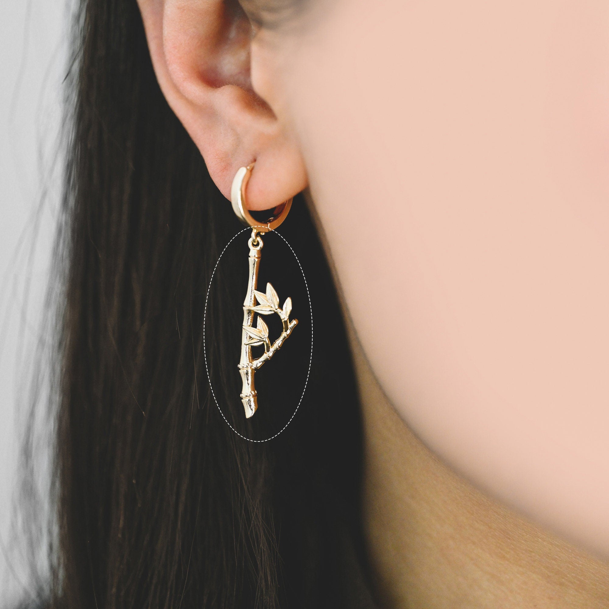 10pcs Gold plated Brass Bamboo Charm Pendants 33mm, Lead Nickel Free (GB-3770-D)